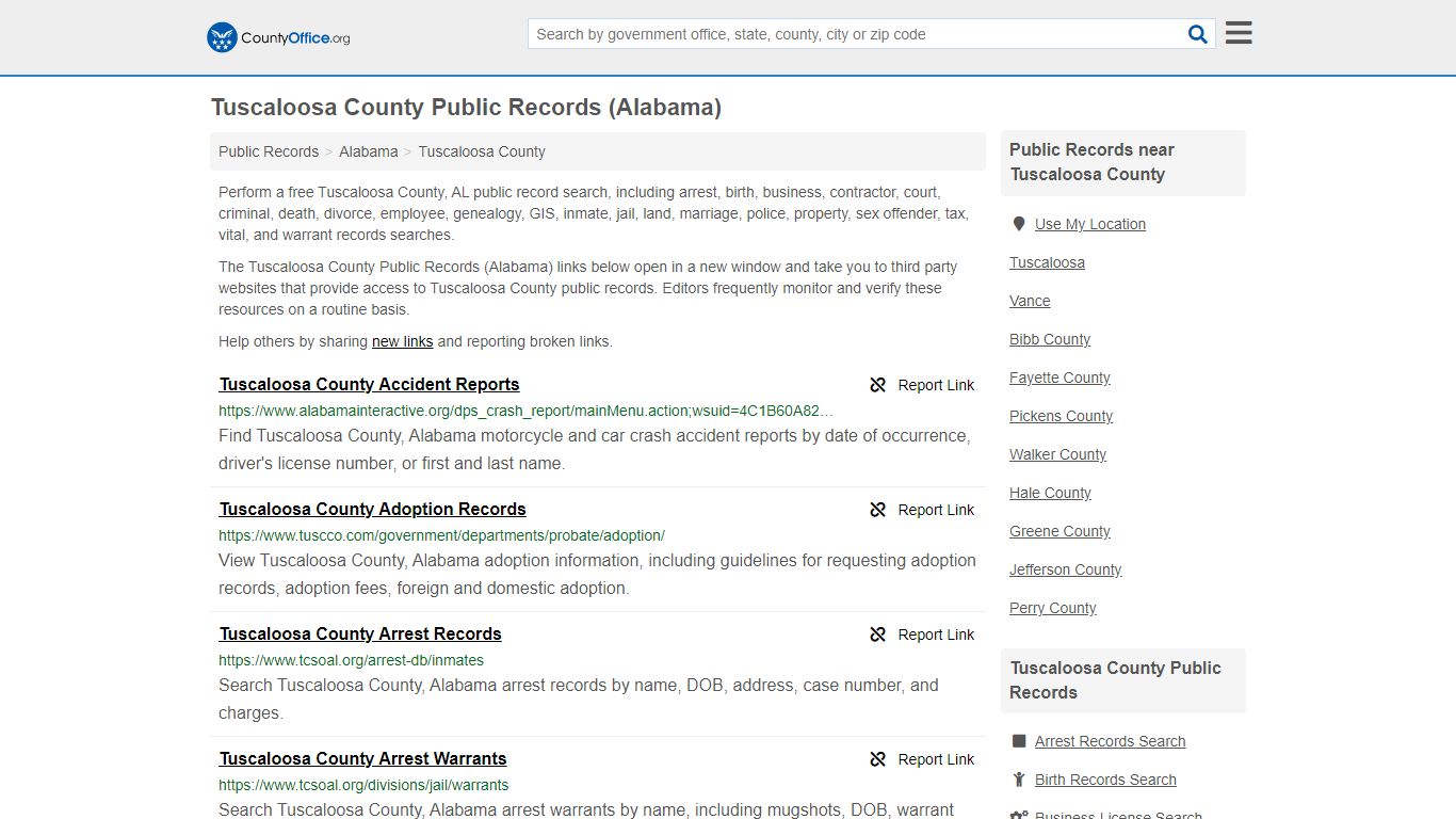 Public Records - Tuscaloosa County, AL (Business, Criminal ...